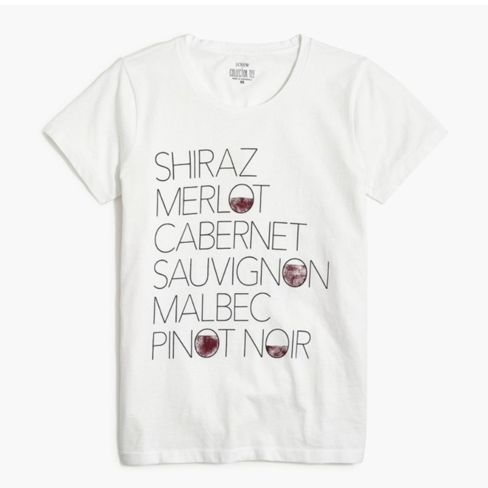 J. Crew Red Wine Graphic Collector Tee